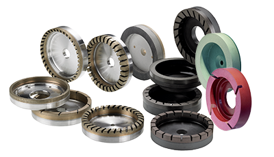 Cup grinding wheels for straight line machines